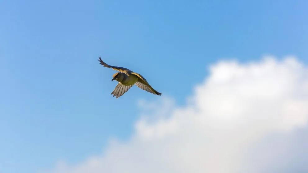 Flyg lilla sparvöga långt utan att stanna